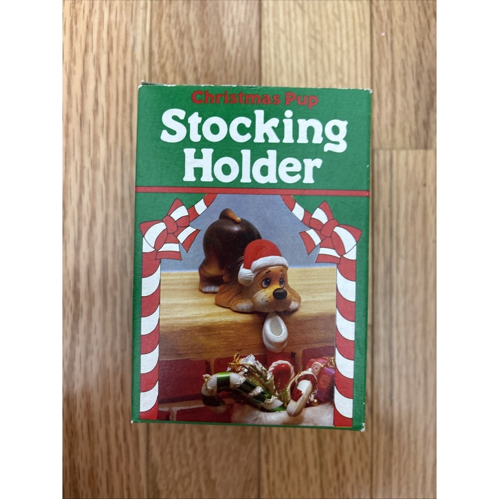 Giftco CHRISTMAS Vintage PUPPY DOG Plastic STOCKING HANGER/HOLDER - 1970's